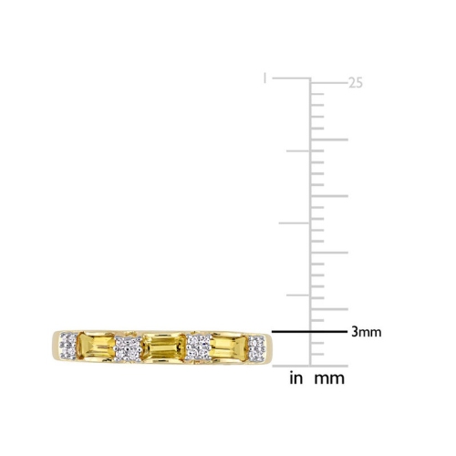 Bague en or jaune 10 ct avec citrine et diamant 1 ct