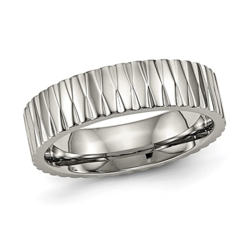 GEM AND HARMONY  Mens 6MM Textured Titanium Wedding Band Ring In Multicolor