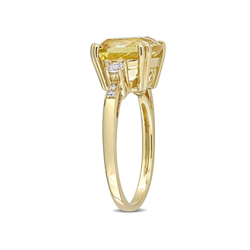 3.50 Carat Cushion-Cut Citrine Ring in 10K Yellow Gold