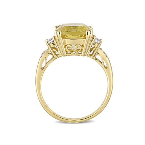 3.50 Carat Cushion-Cut Citrine Ring in 10K Yellow Gold