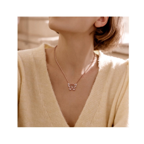 Black and White Accent Diamond Pigs Can Fly Charm Pendant Necklace in Sterling Silver with Chain