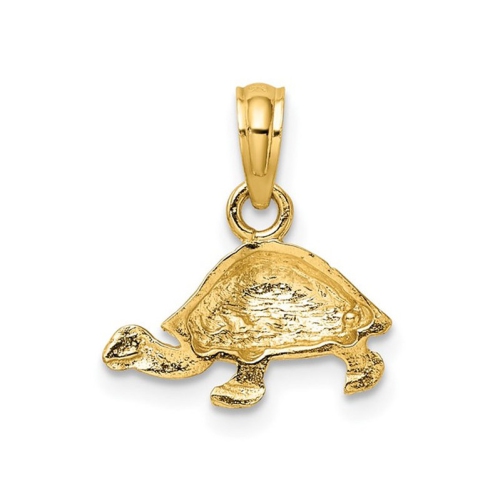 10K Yellow Gold Turtle Charm Pendant