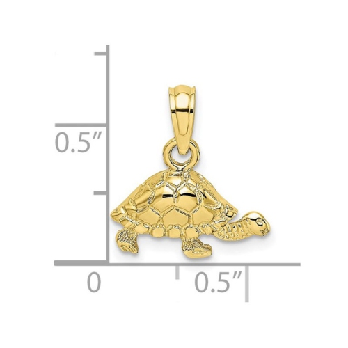 10K Yellow Gold Turtle Charm Pendant
