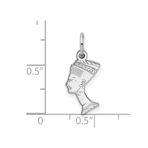 10K White Gold Egyptian Nefertiti Charm Pendant