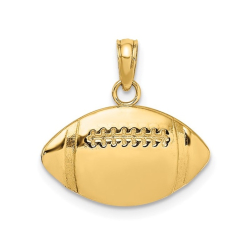 GEM AND HARMONY  10K Gold Classic Football Charm Pendant (No Chain) In Yellow