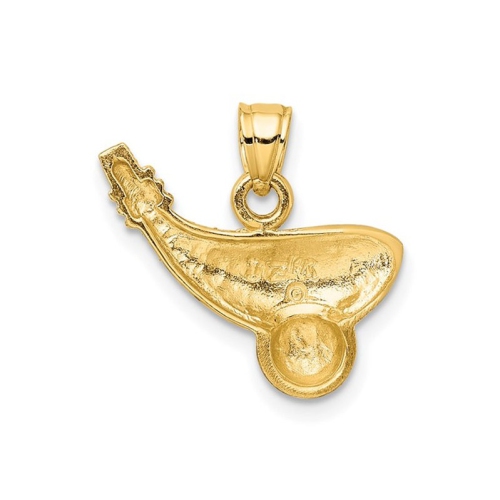 10K Yellow Gold Golf Club and Ball Charm Pendant