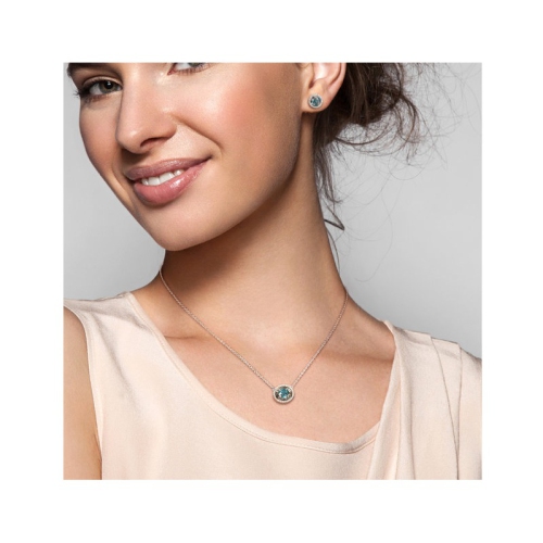 2.10 Carat London Blue Topaz Pendant and Earrings Set in 10K White Gold