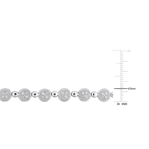 Sterling Silver 1/2 Carat Diamond Tennis Necklace (17 inches 6.5mm)