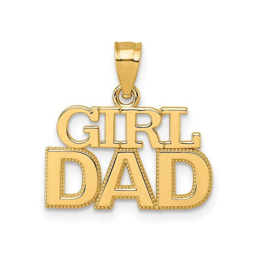 GEM AND HARMONY  14K Gold Girl Dad Charm Pendant (No Chain) In Yellow