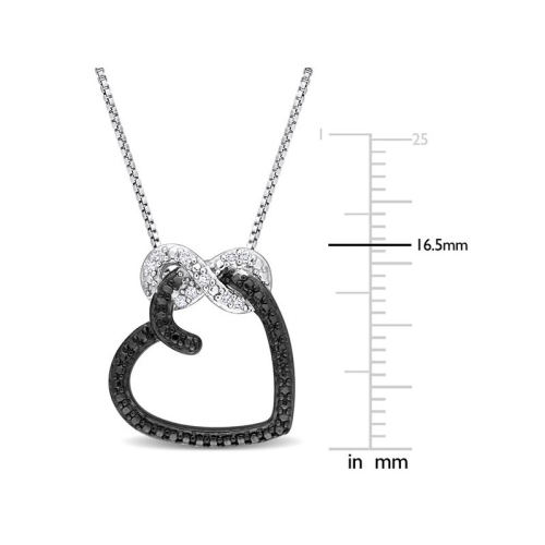 Diamond Accent Infinity Heart Pendant Necklace in Yellow Sterling Silver with Chain