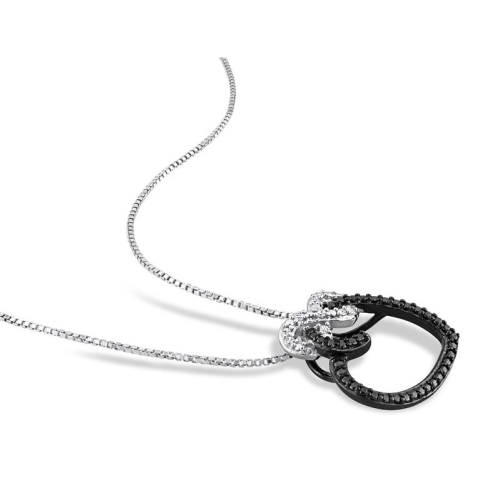 Diamond Accent Infinity Heart Pendant Necklace in Yellow Sterling Silver with Chain