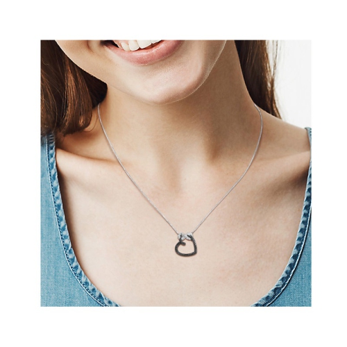 Diamond Accent Infinity Heart Pendant Necklace in Yellow Sterling Silver with Chain