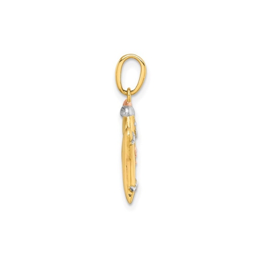 Pendentif en forme de bonhomme en pain d'épice en or jaune 14 K
