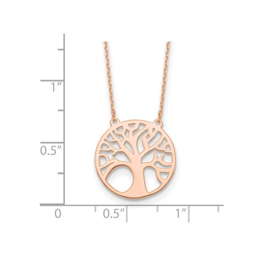 14K Rose Gold Tree of Life Pendant Necklace with Chain