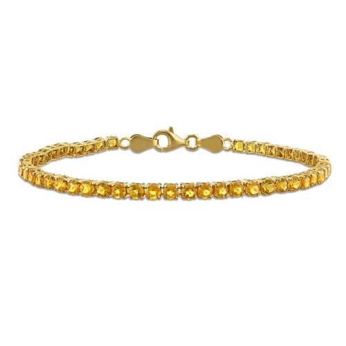 4.08 Carat Madeira Citrine Tennis Bracelet in Yellow Sterling Silver