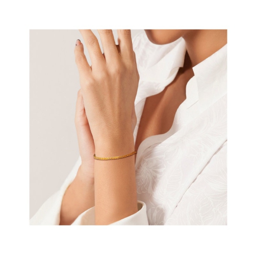 4.08 Carat Madeira Citrine Tennis Bracelet in Yellow Sterling Silver