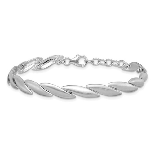 Sterling Silver Brushed Link Bracelet 7 Inches