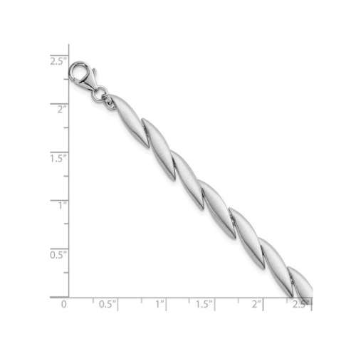 Sterling Silver Brushed Link Bracelet 7 Inches