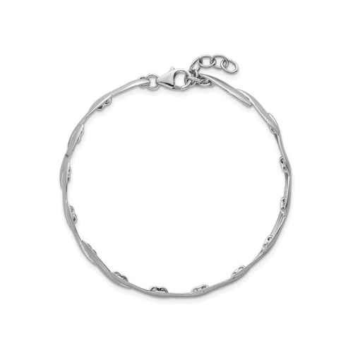 Sterling Silver Brushed Link Bracelet 7 Inches