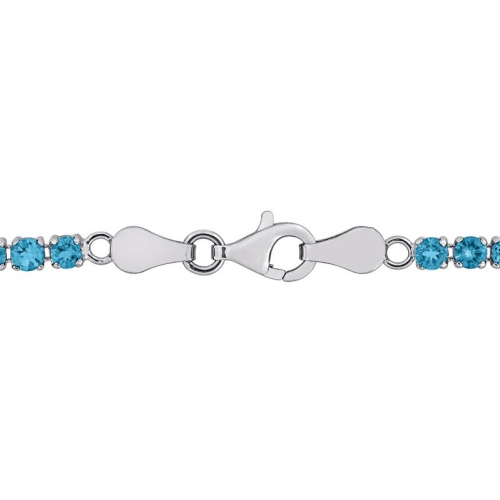 4.59 Carat London Blue Topaz Tennis Bracelet in Yellow Sterling Silver (7.25 inches)