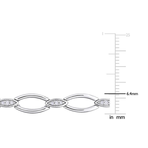 1/4 Carat Diamond Oval Link Bracelet in Sterling Silver