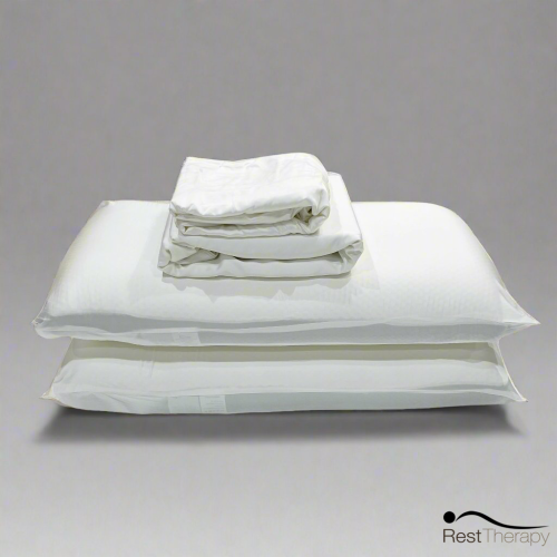 Rest Therapy Breeze Bamboo Bed Sheet and Pillowcase Bedding Package in White