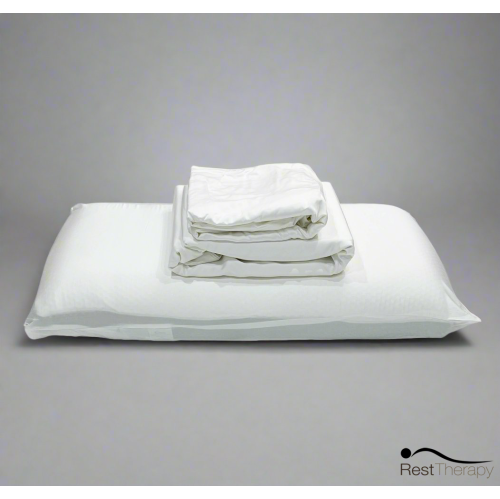 Rest Therapy Breeze Bamboo Bed Sheet and Pillowcase Bedding Package in White