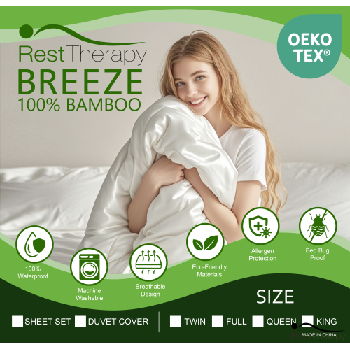 Rest Therapy Breeze Bamboo Duvet Cover in White