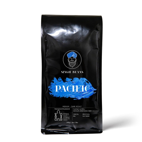 Singh Beans Coffee - Pacific Roast Whole Beans - Medium-Dark Roast 340g