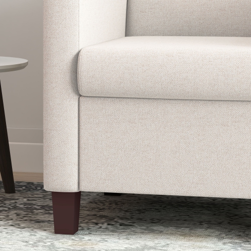 HOMCOM – Fauteuil d'appoint moderne en tissu avec coussin de siège et coussins antidérapants pour le salon, la chambre à coucher, blanc crème