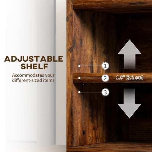 HOMCOM – Banc d'entrée à chaussures avec coussin rembourré en polyuréthane, rangement dissimulé pour chambre à coucher de couloir, brun rustique