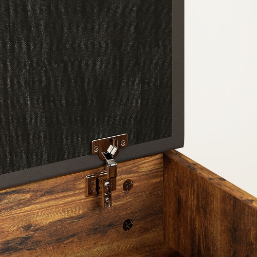 HOMCOM – Banc d'entrée à chaussures avec coussin rembourré en polyuréthane, rangement dissimulé pour chambre à coucher de couloir, brun rustique