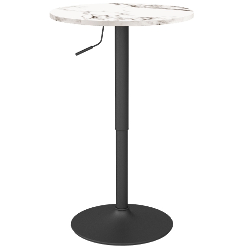 HOMCOM – Table de bar ronde pour 2, table de pub ajustable avec base en acier, table de bistro moderne pour bar à domicile, petite salle à manger, ma