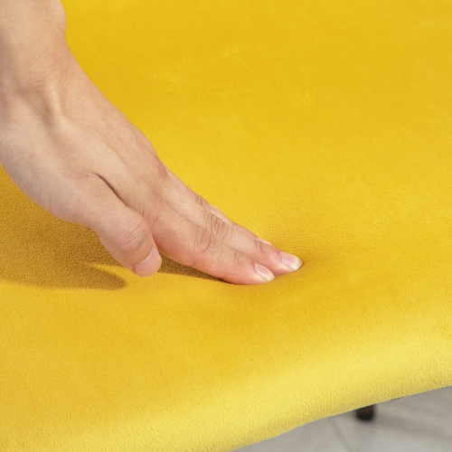 HOMCOM Dining Chairs Set of 4, Modern Kitchen Chairs with Velvet-touch Upholstery, Curved Back and Wood-grain Steel Legs, Accent Chairs for Living