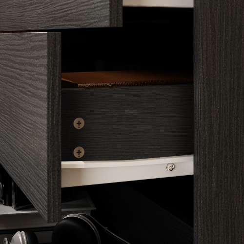 Homsee Modern 3-Drawer Dresser with Gold Accents – Spacious Storage for Bedroom or Living Room, Black