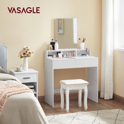 VASAGLE Filing Cabinet with 2 File Drawers, Printer Stand, Fit A4, Letter Size, Hanging File Folders, Honey Brown