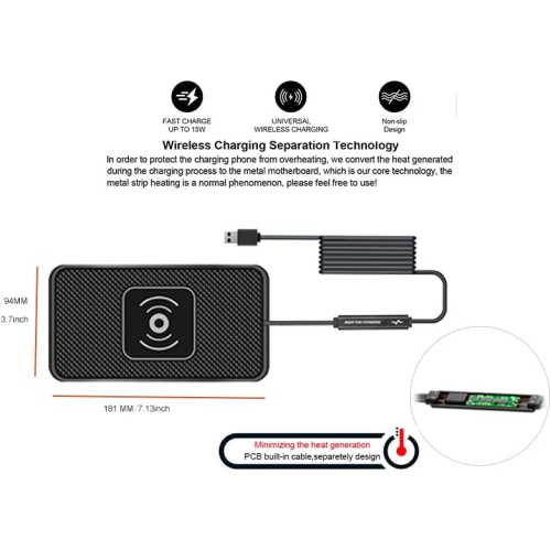 Wireless Charger,10W Wireless car Charger Charging pad Fast Wireless Phone Charger pad Andriod Cell Phone Wireless Charging mat Galaxy