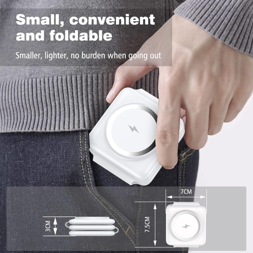 Magnetic Wireless Charger for iPhone: Fodable 3 in 1 Charging Station for Multiple Apple Devices - Travel Charging Pad Dock