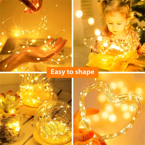 Fairy Lights Battery Powered, 7FT 20LED Twinkle Lights Waterproof, Silver Wire Mini String Lights Battery Operated Mason Jar Lights for Christmas