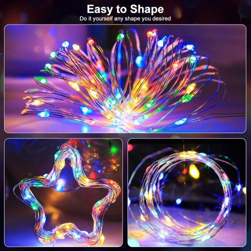 Fairy Lights Battery Powered, 7FT 20LED Twinkle Lights Waterproof, Silver Wire Mini String Lights Battery Operated Mason Jar Lights for Christmas