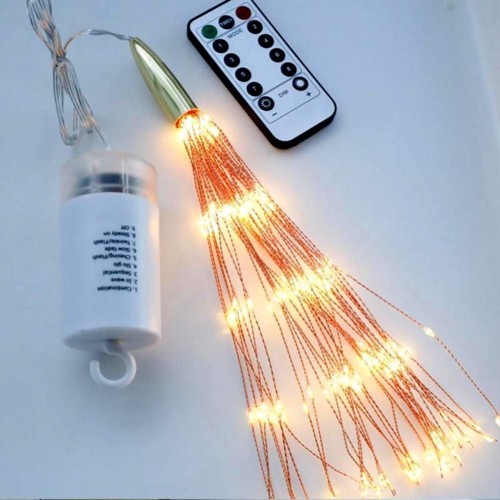 2 Pack Starburst Sphere Lights,200 LLED Firework Lights, 8 Modes Dimmable Remote Control Waterproof Hanging Fairy Light, Copper Wire Lights for Patio