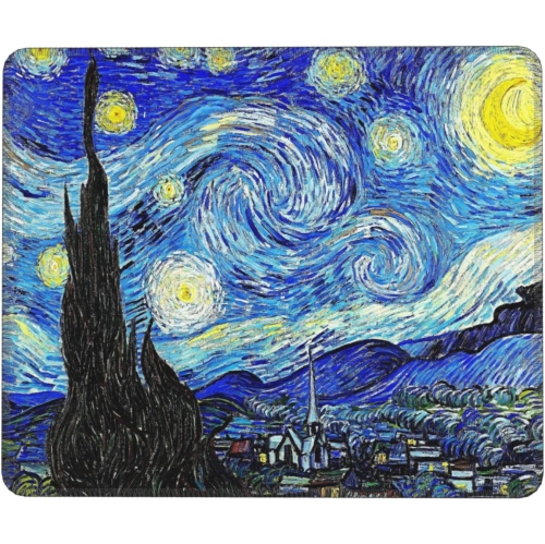 RISOKEYS  Rectangle Mouse Pad Starry Sky Painting, Washable Mousepads, Non-Slip Mouse Mat With Premium Stitched Edge, 10 X 12 In for Game, Office, Home