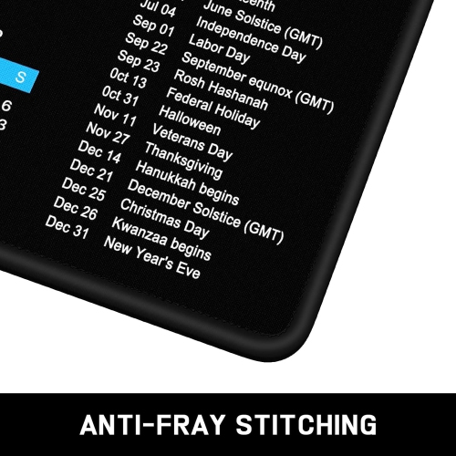 2025 Calendar Mouse Pad, Square New Year 2025 Mousepad, Anti-Slip Rubber Backing, Stitched Edges, Smooth Surface