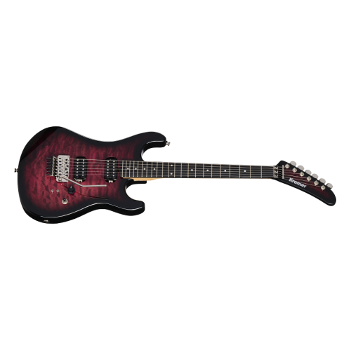 Guitare électrique Quilt 84 HH de Kramer avec sac de transport - Magenta Burst