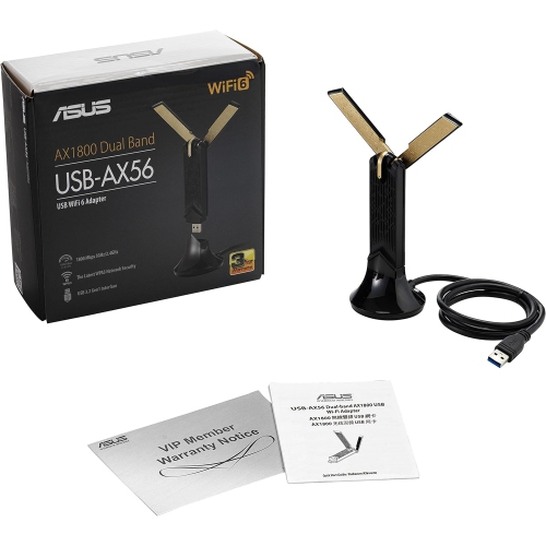 ASUS WiFi 6 AX1800 USB WiFi Adapter - Dual Band WiFi 6 Client, 2x2 Support, Gaming & Streaming, Plug-and-Play, WPA3 Network Security, MU-MIMO,