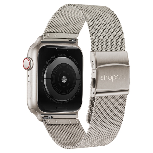 StrapsCo Pro Mesh Strap For Apple Watch - Starlight - Short-Medium - 44mm/45mm/46mm/49mm