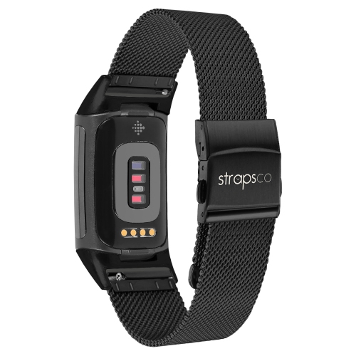 StrapsCo Pro Mesh Strap For Fitbit Charge 6 - Black - Medium-Long