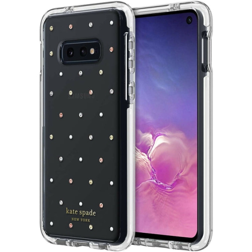 Image 1 de 2.. Étui rigide Defensive de Kate Spade pour Samsung Galaxy S10e | Gemmes et perles à pois