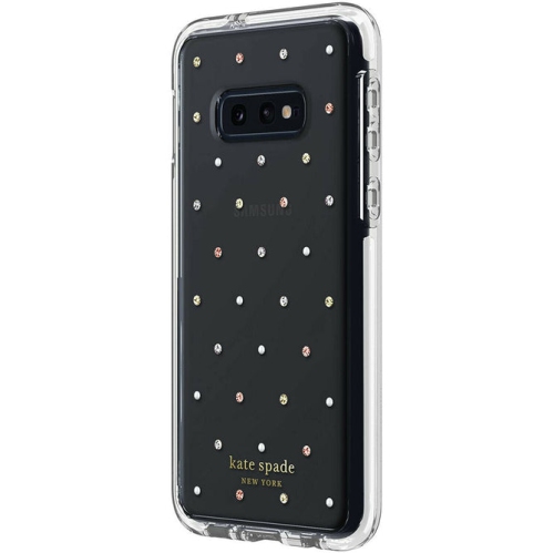 Étui rigide Defensive de Kate Spade pour Samsung Galaxy S10e | Gemmes et perles à pois