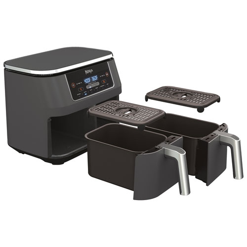 Refurbished Ninja Foodi 6-in-1 Dual Zone Air Fryer - 7.57kg/8Qt - Black DZ201C